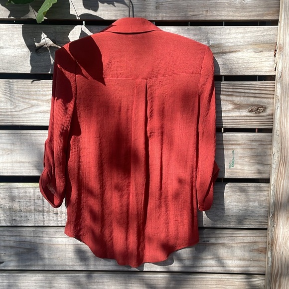 Button Down Shirt- rusty orange - Picture 3 of 8